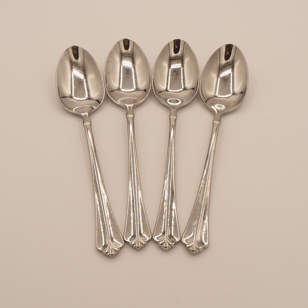 Onieda Juilliard Cube Heirloom Glossy Stainless Flatware Set of 6 Teaspoons